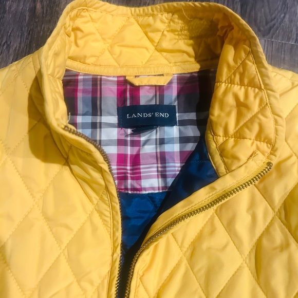 Lands' End Women's Vibrant Yellow Puffer Jacket - Picture 2 of 3